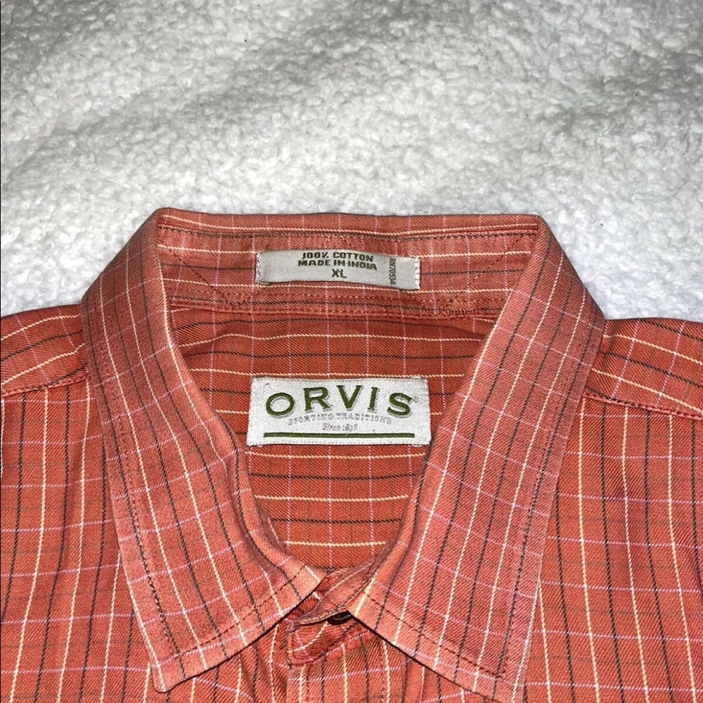 Vtg Orvis Fishing Shirt Mens XL Long Sleeve Button Cotton Chest Pocket Outdoors